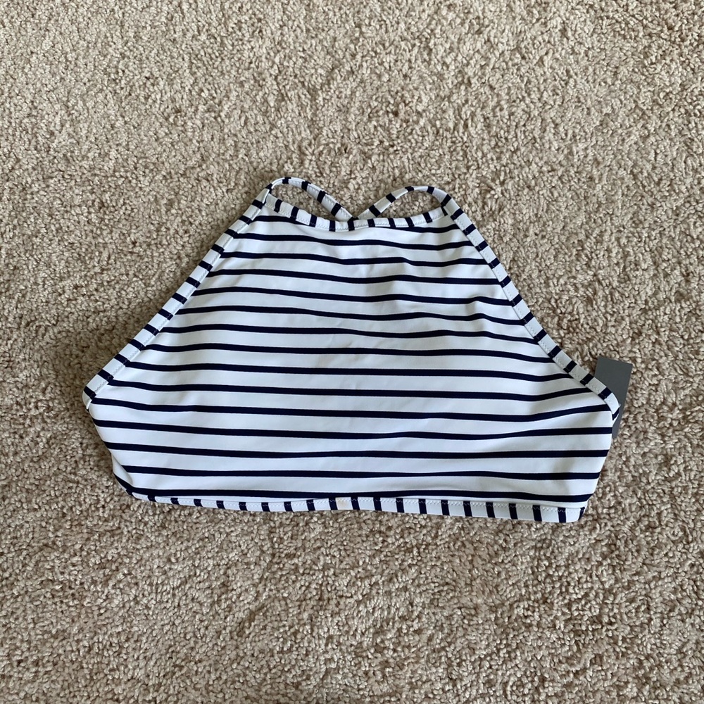 NWT Aerie adjustable striped high-neck bikini top
